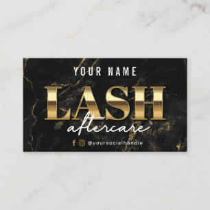 Gold Marmor Luxury Lash Aftercare Card Visitenkarte