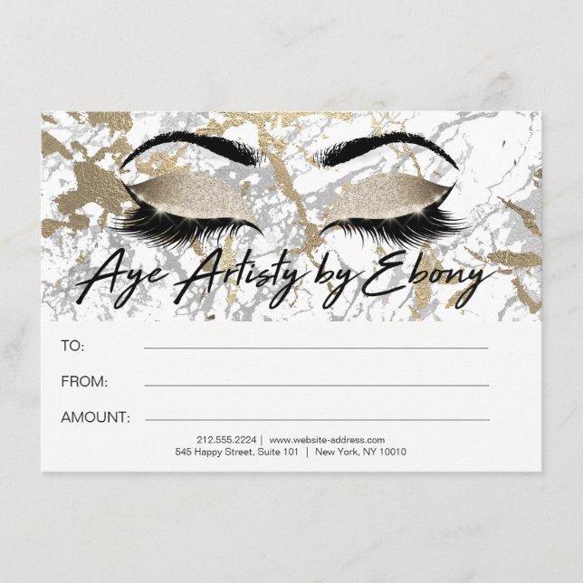 Gold Marmor Makeup Beauty Eyes Certificate Ebony (Vorderseite)