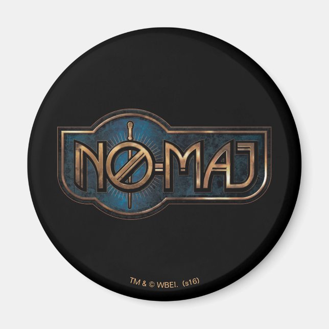 Gold & Marmor NO-MAJ™-Abzeichen Magnet (Vorne)