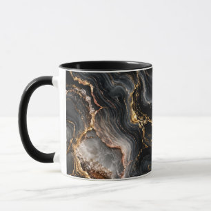 Gold Marmor Obsidian Morgen Kaffeetasse Ästhetik