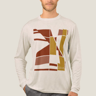 Gold Maroon Pink MCM Look Geometrie Art Abstrakt Tri-Blend Shirt