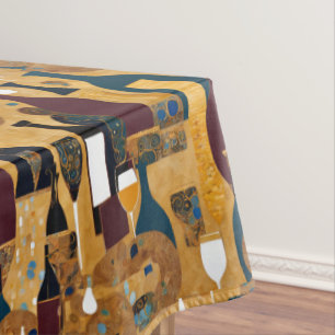 Gold Maroon Weinmuster Tischdecke