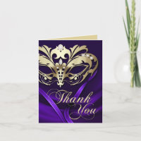Gold Masquerade Lila Danke Karte
