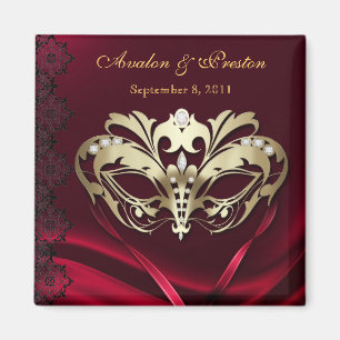 Gold Masquerade Red Speichern Sie das Datumsfenste Magnet