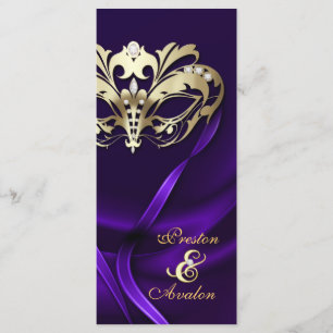 Gold Masquerade violet programme de mariage à bijo