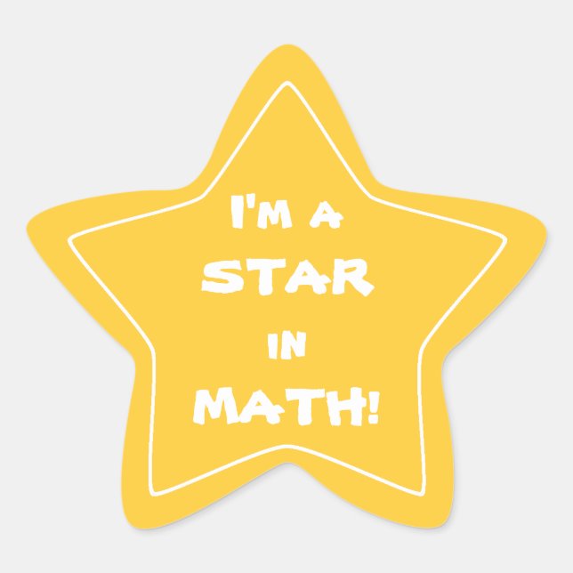 Gold Math Star Student Stern-Aufkleber (Vorderseite)