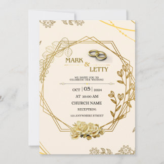 Gold Matt Wedding Einladung 0.2 Design