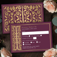 Gold-Mauve Mittelalter-Schwert Hochzeits-RSVP