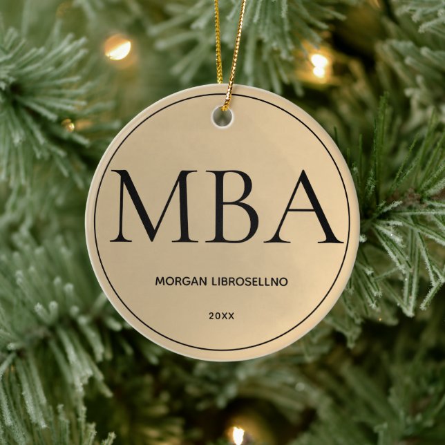 Gold MBA Abschluss Keramik Ornament (Baum)