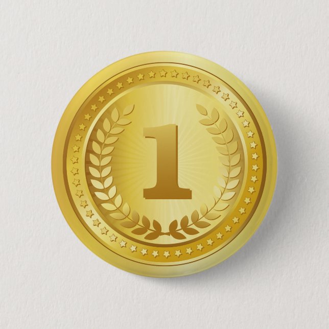 Gold Medaille 1. Platz Gewinner-Button Button (Vorderseite)