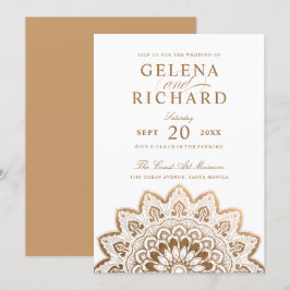 Gold Medallion Elegant Mandala Wedding Einladung