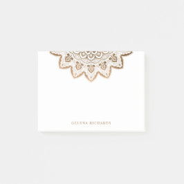 Gold Medallion Shimmer Elegant Mandala Horizontal Post-it Klebezettel
