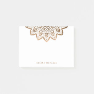 Gold Medallion Shimmer Elegant Mandala Horizontal Post-it Klebezettel