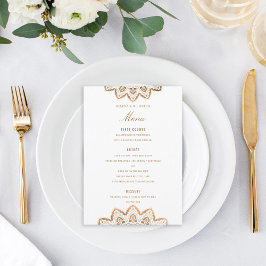 Gold Medallion Wedding Menu Menükarte