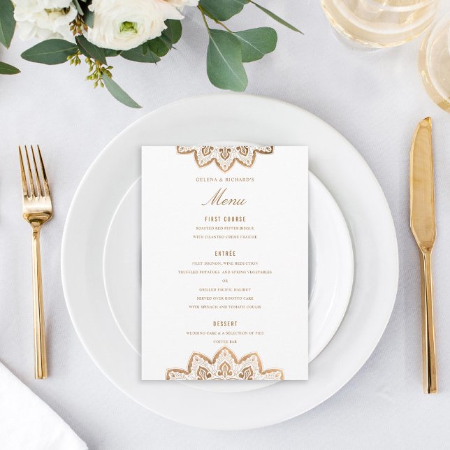 Gold Medallion Wedding Menu Menükarte (Von Creator hochgeladen)