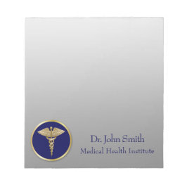 Gold Medical Beruflich Caduceus Blue Notizblock