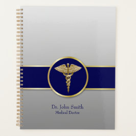 Gold Medical Caduceus Blue Beruflich Planer