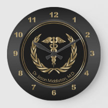 Gold Medical Symbol on Black