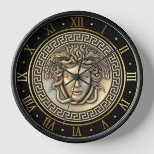 Gold Medusa Gorgon Griechischer Schlüssel Römische Uhr