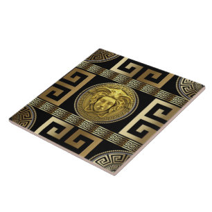Gold Medusa Griechisches Schlüssel "The New Coloni Fliese