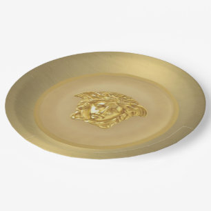 Gold Medusa Medallion Pappteller