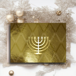 Gold Menorah Hanukkah Card Feiertagskarte