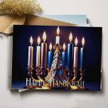 Gold Menorah Happy Hanukkah Folien Feiertagskarte<br><div class="desc">Goldl Menorah Happy Hanukkah</div>