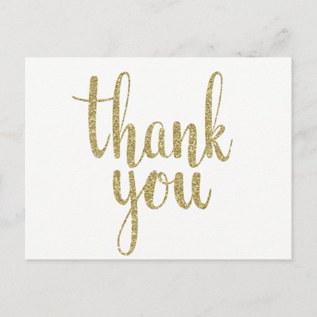Gold merci cartes postales, parties scintillant (Devant)