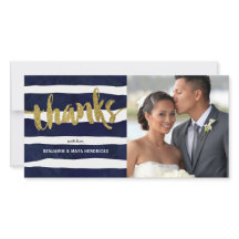 Gold Merci Mariage rayé Merci photo