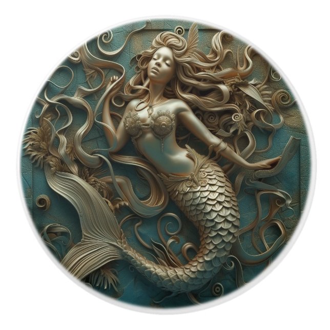 Gold Mermaid Luxury Marine Keramikknauf (Vorderseite)