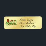 Gold Merry Christmas Address Label<br><div class="desc">Gold Merry Christmas Address Label</div>