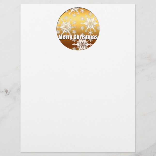 Gold Merry Christmas Snowflakes - (Vorderseite)