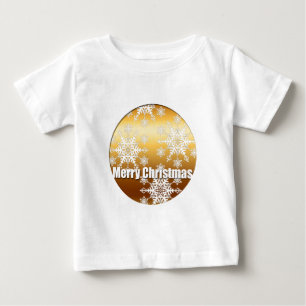 Gold Merry Christmas Snowflakes - Baby T-shirt