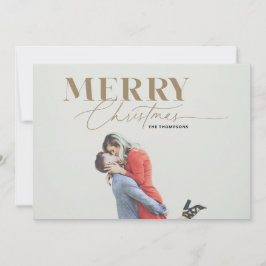 Gold Merry Magic Script Serif Weihnachtsfotokarte Feiertagskarte