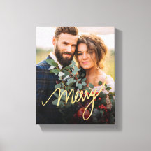 Gold Merry Newlywed First Christmas Wedding Foto