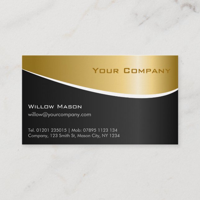 Gold Metal Effect Professional Business Card Visitenkarte (Vorderseite)