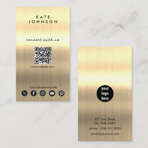 Gold Metal Moderne Social Media verbinden sich mit Visitenkarte