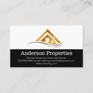 Gold Metal Real Anwesen Roof   Eigenschaft Visitenkarte