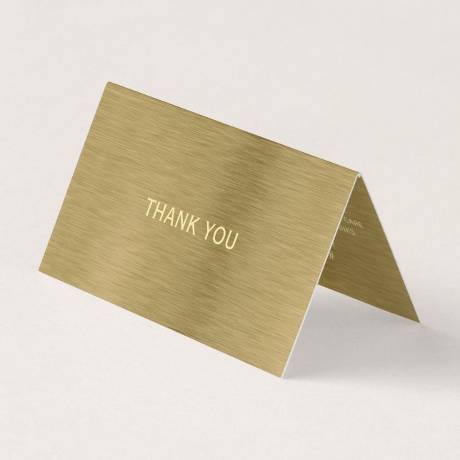 Gold Metal Textil Logo/Foto Dankeschön Karte (Vorderseite)