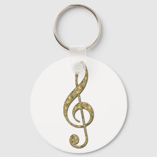 Gold Metal Treble Clef Schlüsselanhänger