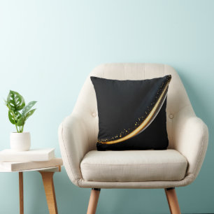 Gold Metall Elegant Modern Schwarz Kissen
