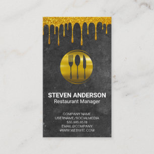 Gold-Metall-Silberware Slate Gold Tropfen Visitenkarte
