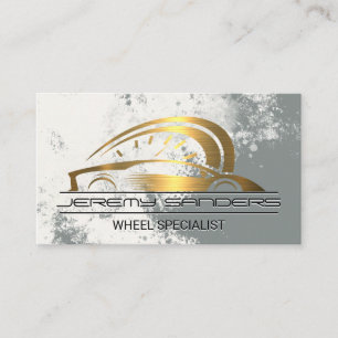 Gold Metall Sportwagen Logo Auto Visitenkarte