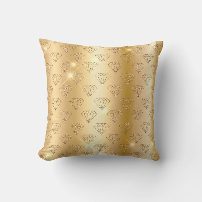 Gold Metallfolien & Imitate Glitzer Diamonds Kissen (Vorderseite)