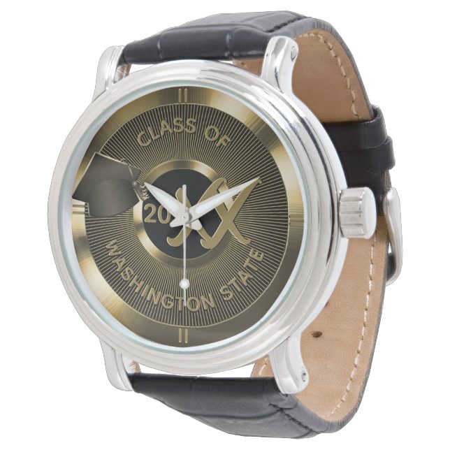 Gold-Metallic-Abschluss Armbanduhr (Schrägansicht)