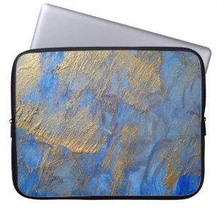 Gold-Metallic Abstrakt auf blau Laptopschutzhülle