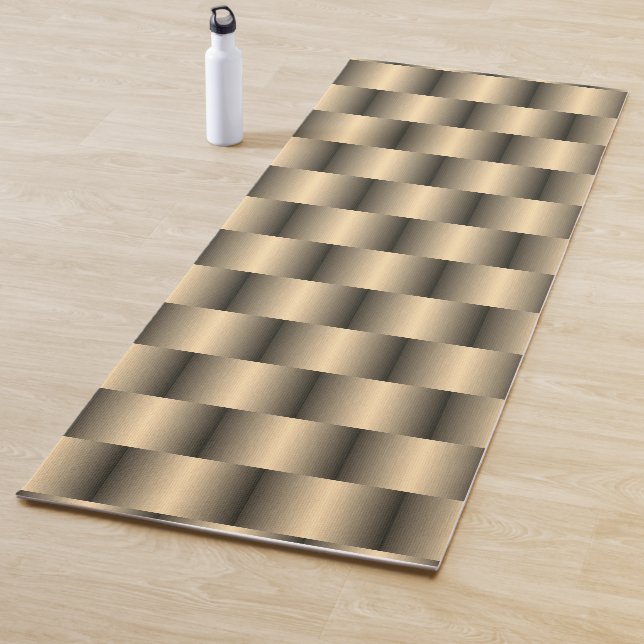 Gold Metallic Abstrakt Basket Weave Elegante Chic Yogamatte (Beispiel)