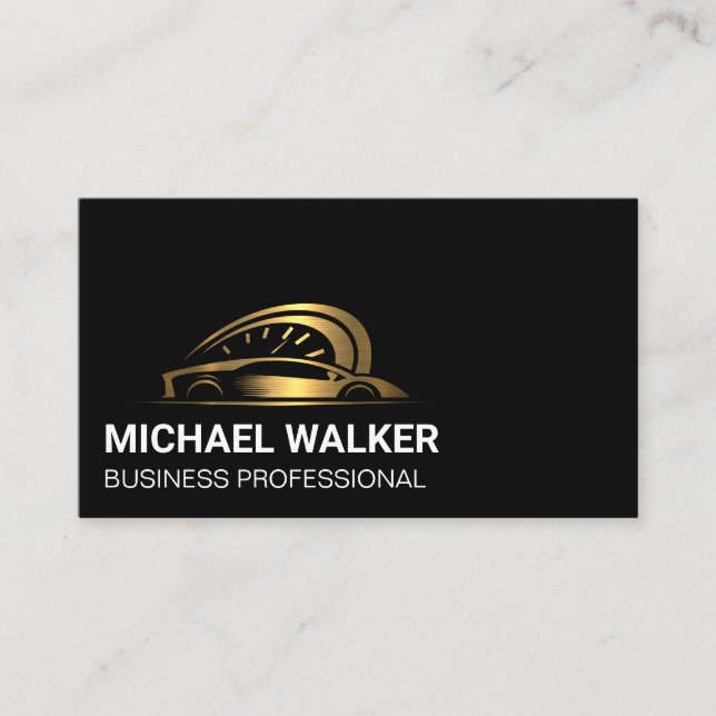 Gold Metallic-Auto-Logo-Visitenkarte Visitenkarte (Vorderseite)