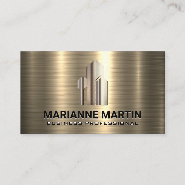 Gold Metallic Background | Corporate Buidlings Visitenkarte (Vorderseite)