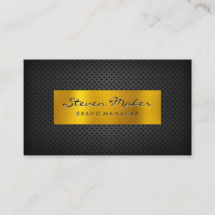 Gold Metallic Banner   Dunkles Metall Perforierter Visitenkarte
